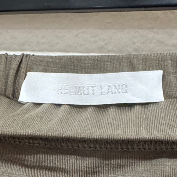 Helmut Lang Olive Wind Jersey Skirt, XL - Picture 7 of 8